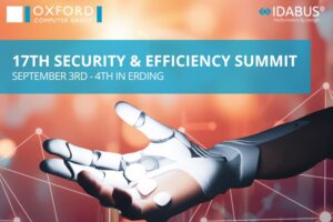 Our 17th Security & Efficiency Summit is coming up again. The date is marked by a robotic hand.